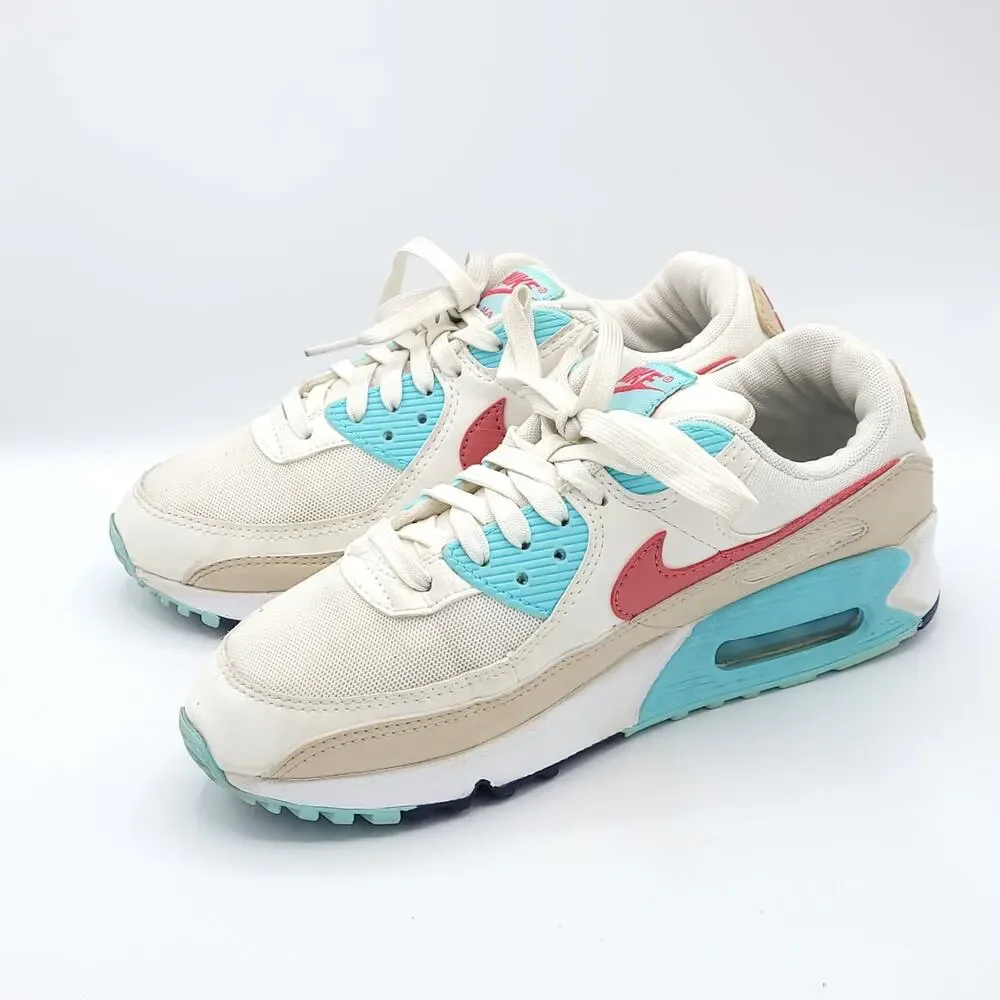 Nike Air Max 90 Sail Gypsy Pink Copa white blue DQ4699-100 women's size 8